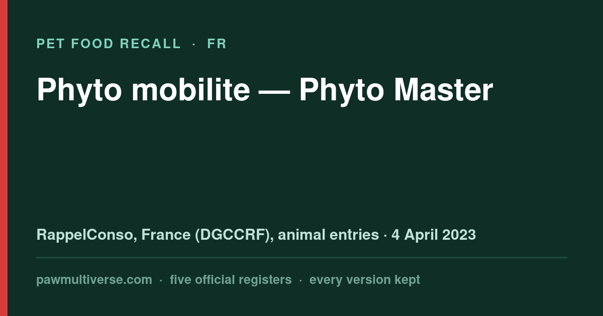 Phyto Master recall: Phyto mobility (Phyto Master)