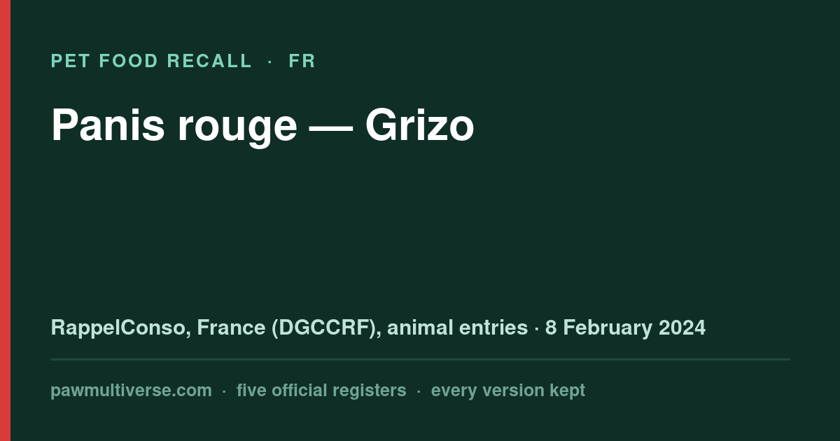 Grizo recall: Red bread (Grizo)