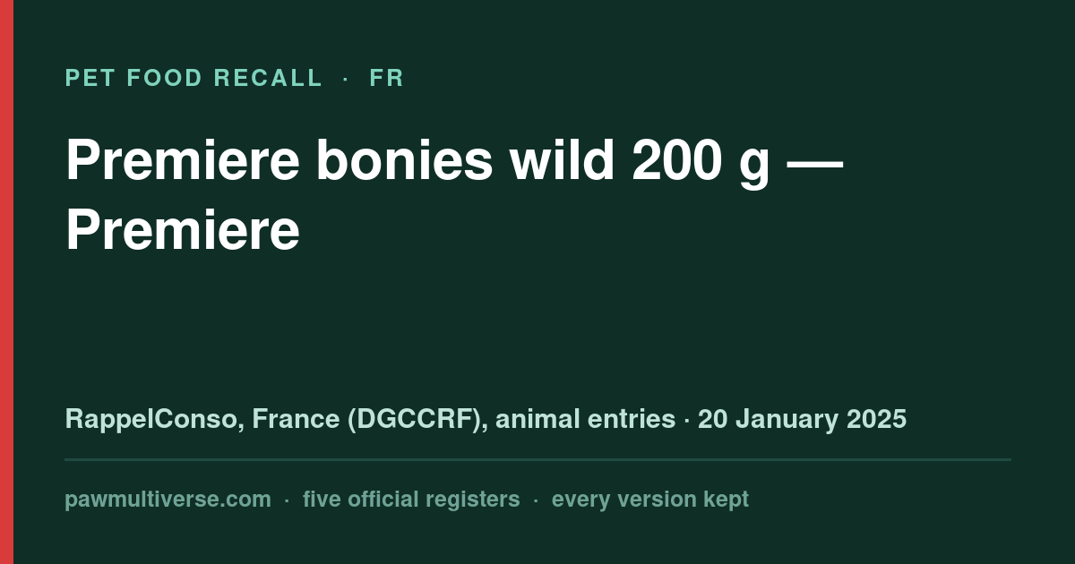 Recall: Premiere Bonies Wild 200 g (Premiere)