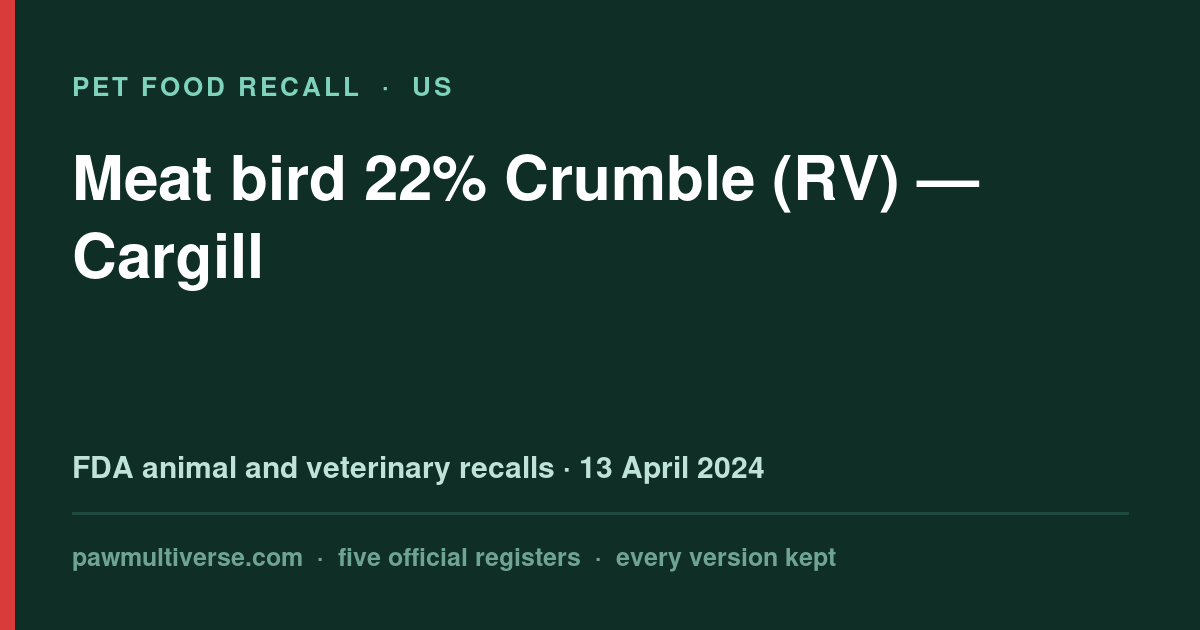 Nutrena Country Feeds recall: Meat bird 22% Crumble (RV)