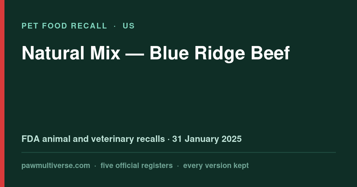 Blue Ridge Beef recall: Natural Mix