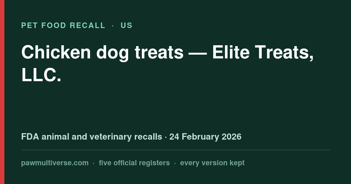 Elite Treats recall: Chicken dog treats