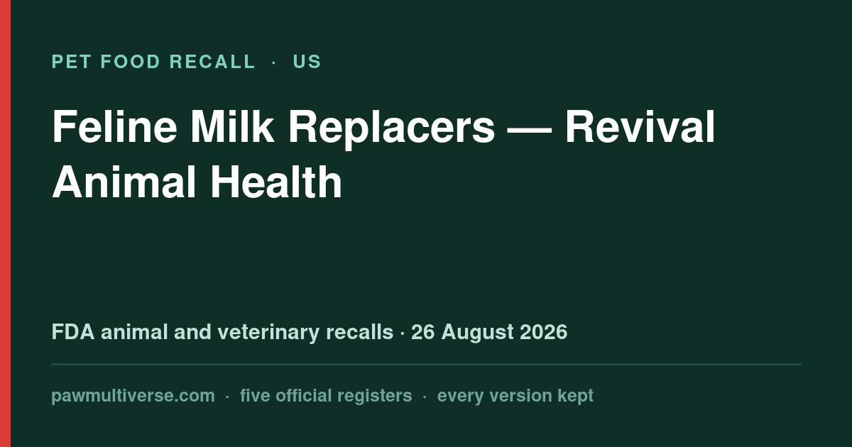 Shelter’s Choice, Breeder’s Edge recall: Feline Milk Replacers